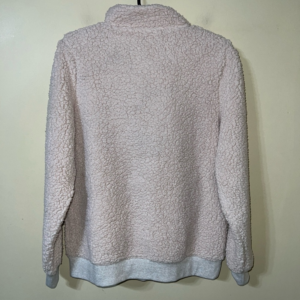 Garnet Hill Recycled Sherpa Sweatshirt Cream XS - Picture 5 of 5
